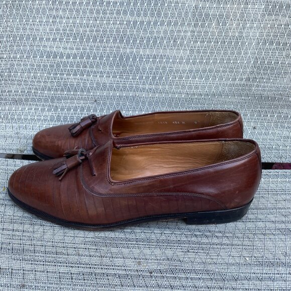 Mezlan Brown Leather Tassel Loafers Men's Size 9 Slip On Shoes Handmade in Spain - Picture 7 of 10